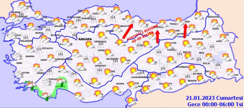 Kuvvetli Yağış ve Rüzgara Dikkat! 21 Ocak Meteoroloji Uyarısı Yayınlandı