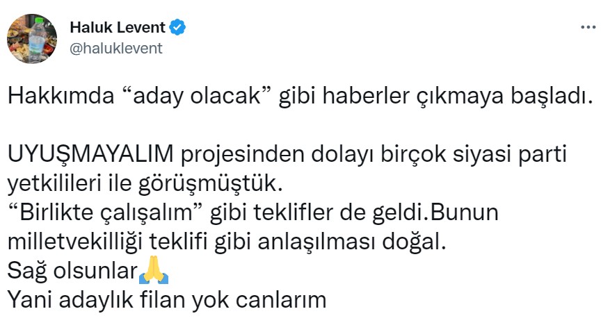 Haluk Levent Milletvekili Adayı Olacak Mı? Açıklama Yaptı!