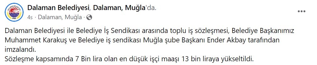 İşçi Maaşı En Düşük 13 Bin TL Oldu! Belediye İşçilerine Zam Müjdesi