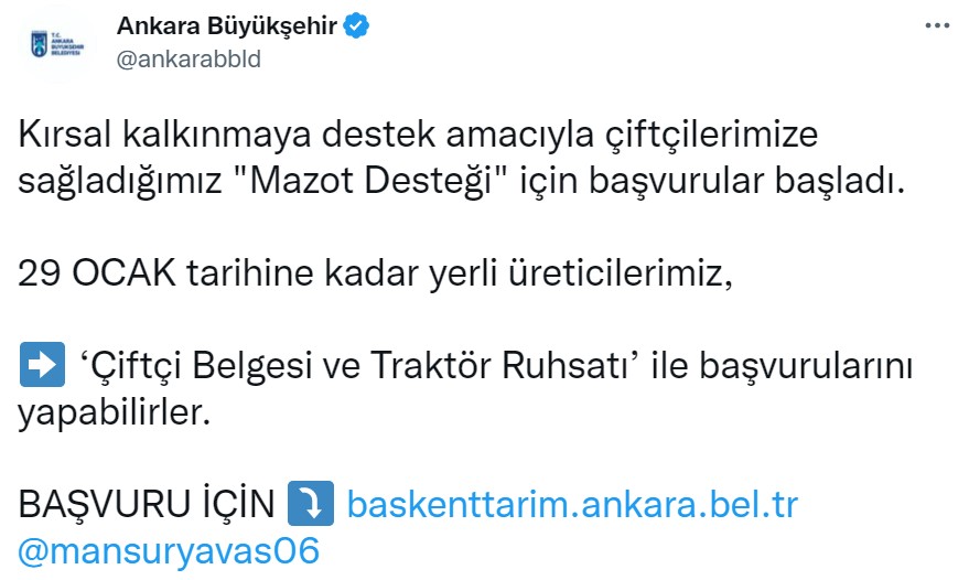 Mazot Yardımı Başvurusunu Kaçırmayın! Mazot Desteği Başvurusu Sona Eriyor