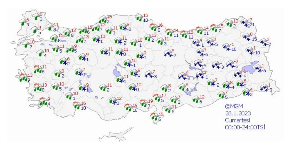 Kuvvetli Yağış ve Rüzgar Uyarısı! 27 Ocak Meteoroloji Uyarısı Yayınlandı