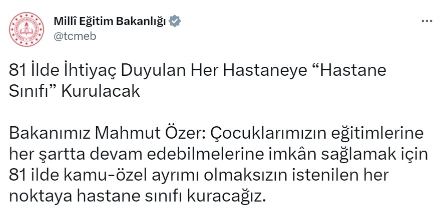 81 İlde Hayata Geçiyor! Milli Eğitim Bakanı Açıkladı