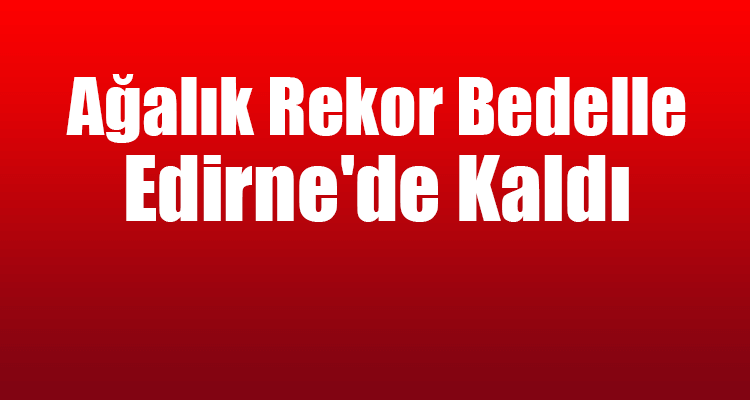 Ağalık Rekor Bedelle Edirne'de Kaldı