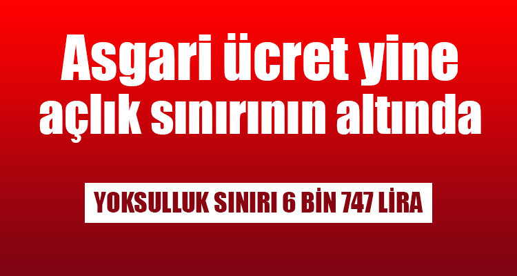 Asgari Ücret Yine Açlık Sınırının Altında