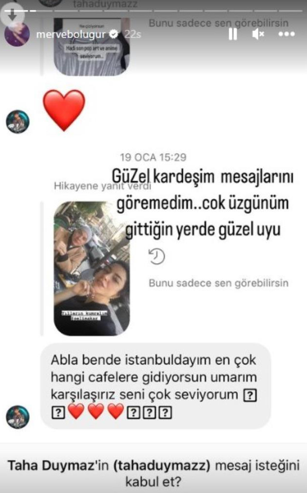 Merve Boluğur'dan Taha Duymaz Pişmanlığı