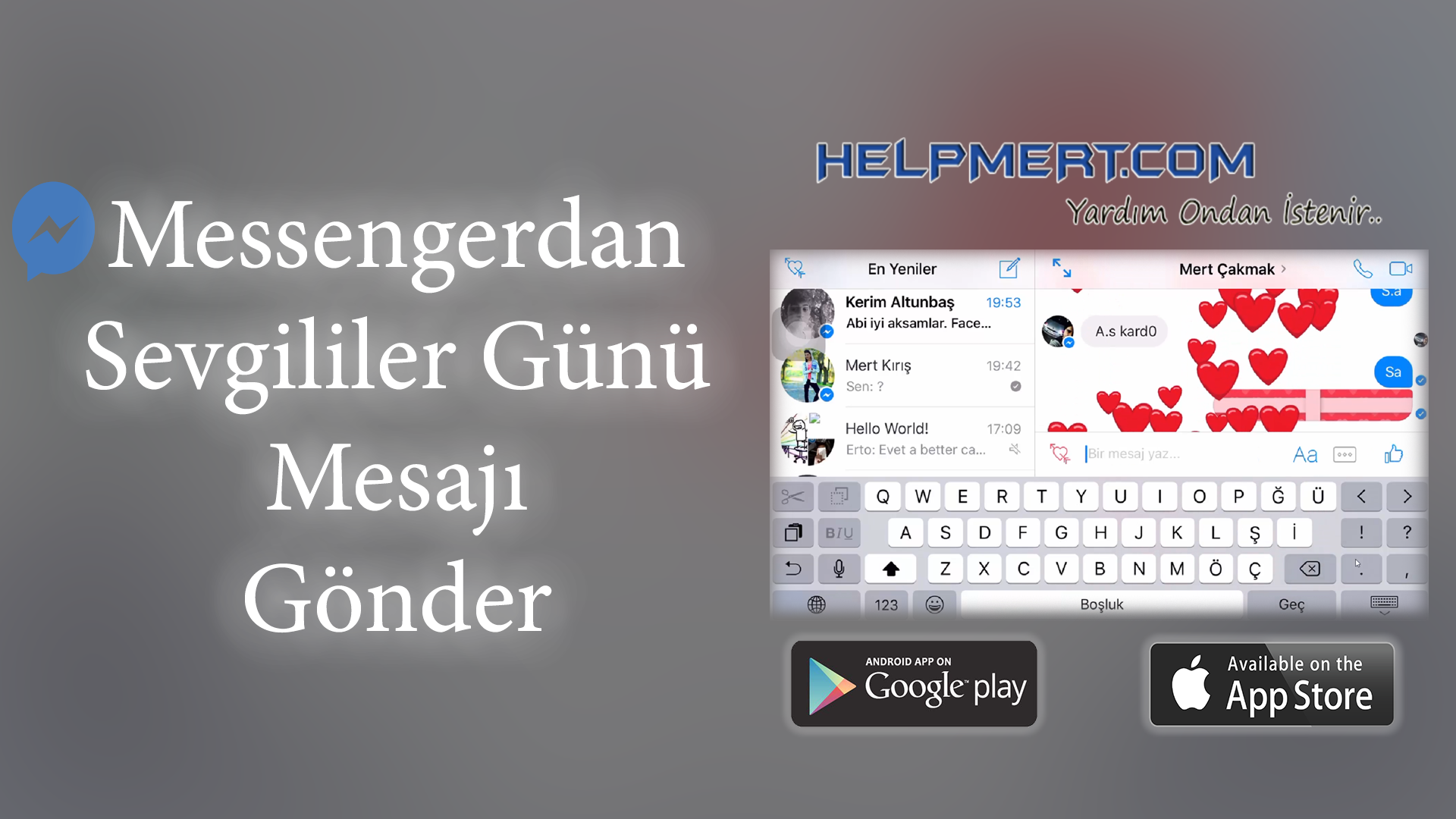 Messenger'dan Sevgililer Günü Mesajı Gönderin