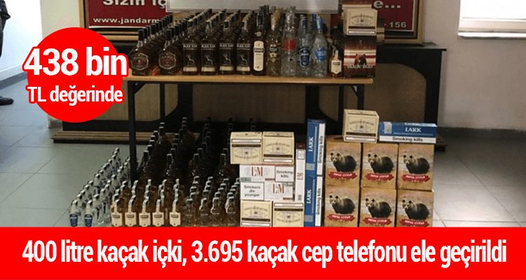 438 Bin TL Değerinde Kaçak İçki, Sigara ve Telefon Ele Geçirildi