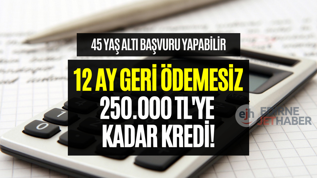 45 Yaş Altı Olanlar Dikkat! 12 Ay Geri Ödemesiz 250 Bin TL Kredi Veriliyor