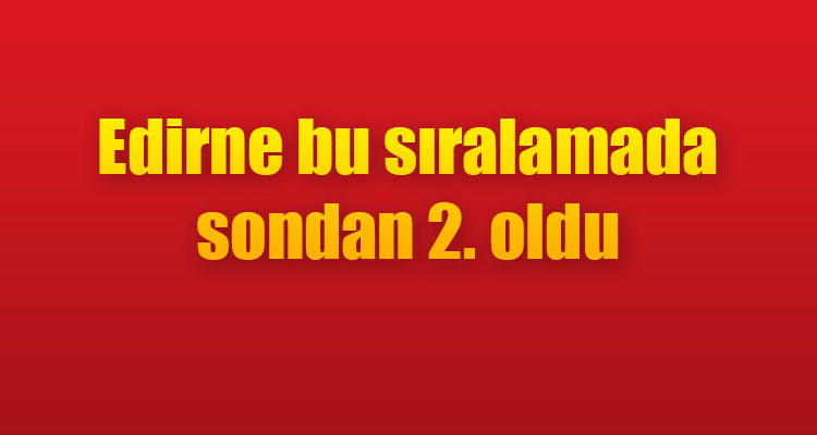 Edirne Çocuk Nüfusun En Düşük Olduğu 2. İl