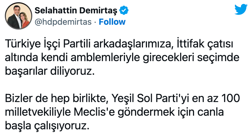 Demirtaş Açıklamayı Yaptı! İttifakın Seçime Nasıl Gireceği Netleşti