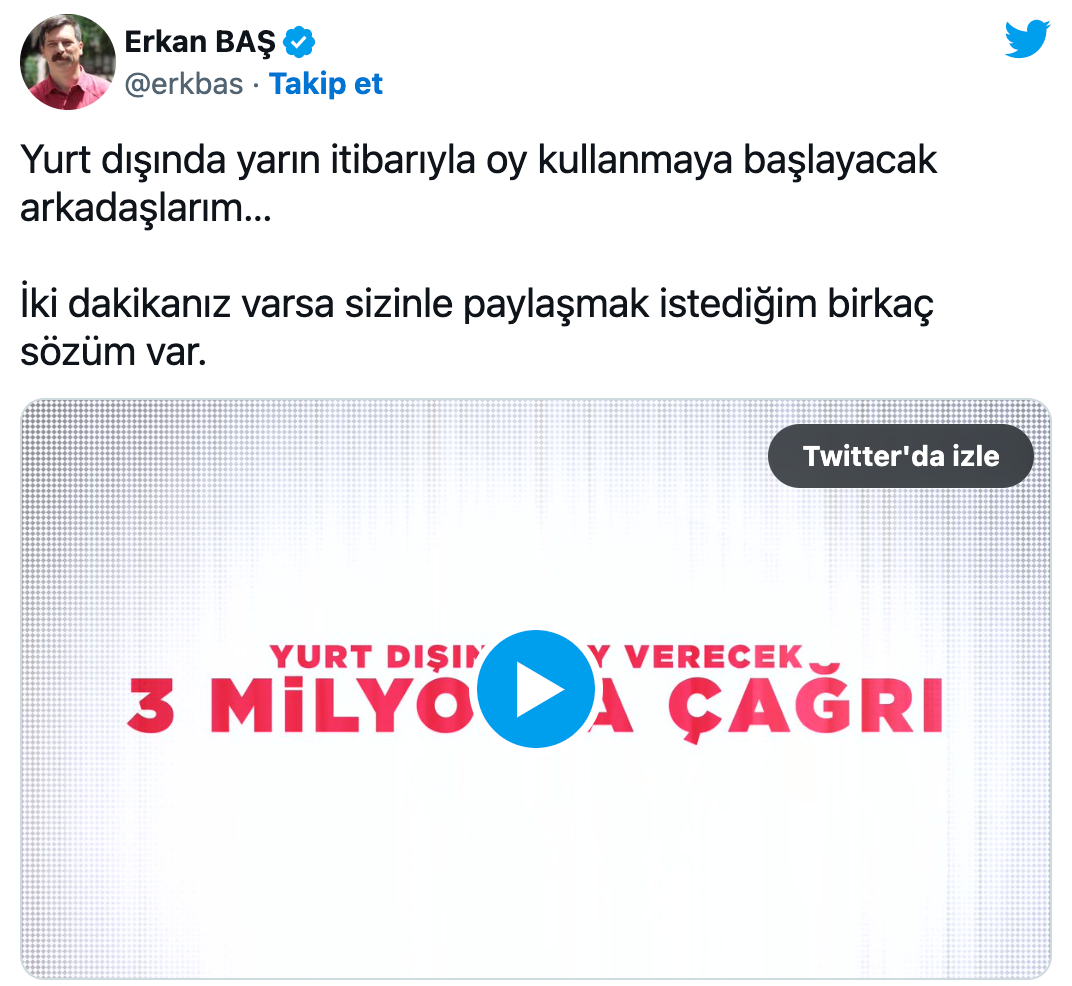 TİP Başkanı Erkan Baş 7 Milyona Seslendi: Birkaç Sözüm Var