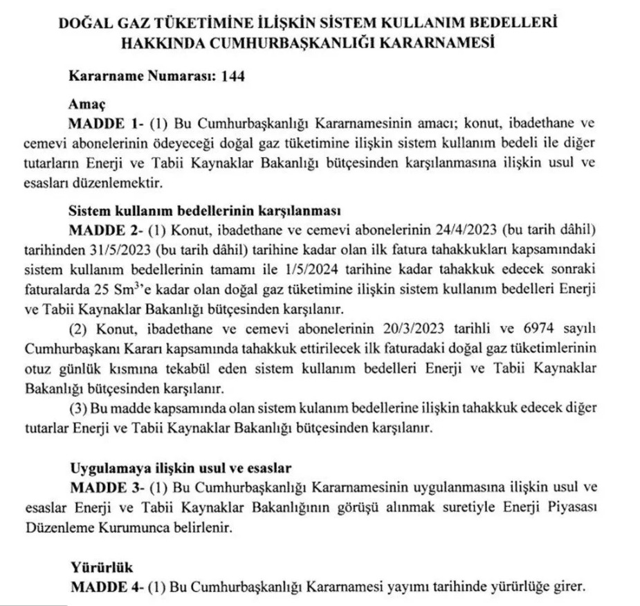 Doğal Gaz Müjdesi Resmi Gazete'de Yayımlandı