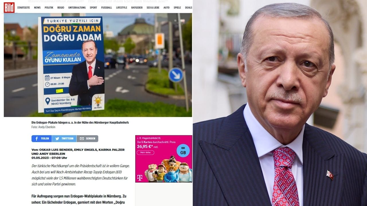 Erdoğan'ın Almanya'daki Afişlerine Basından Eleştiri