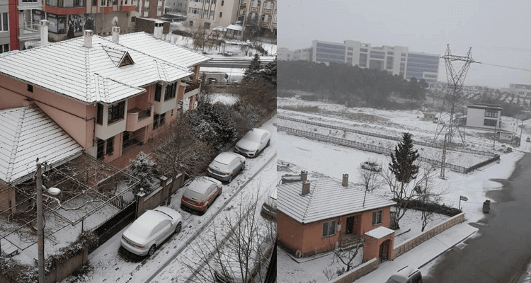 Kar Yağışı Edirne'yi Beyaza Bürüdü