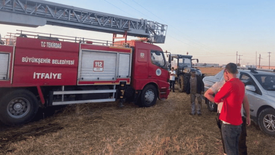 Tekirdağ'da 50 Dönüm Buğday Ekili Alan Yandı