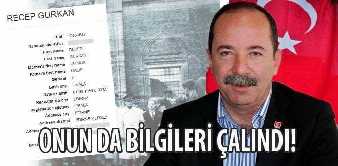 Belediye Başkanı Gürkan'ın Bilgileri de Çalındı!