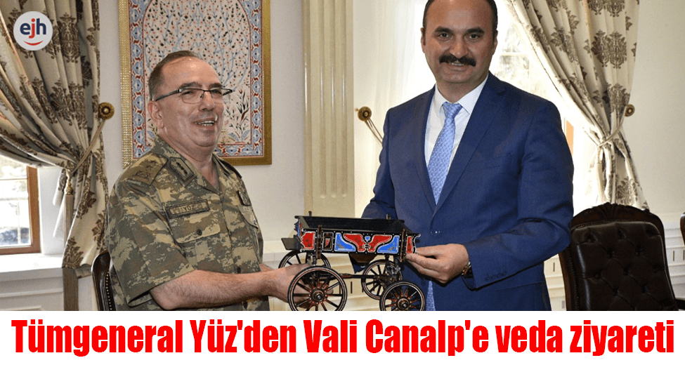 Tümgeneral Yüz'den Vali Canalp'e Veda Ziyareti