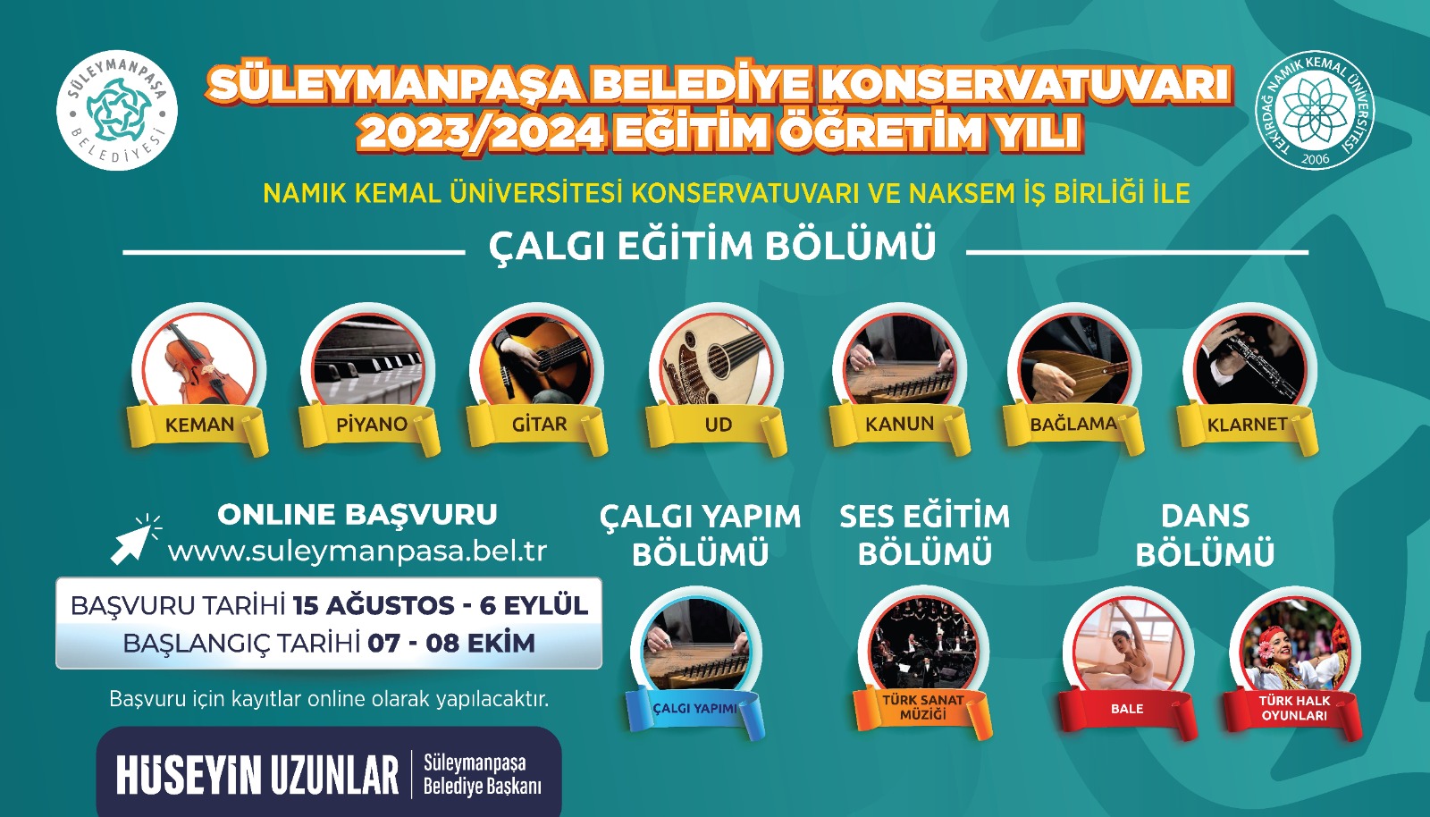 Süleymanpaşa Belediye Konservatuvarı Kayıtları Başladı