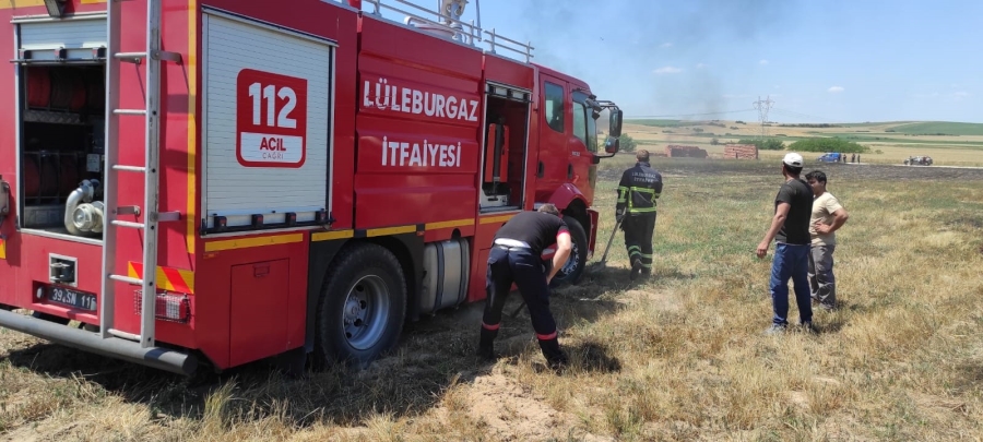 Lüleburgaz'daki Anız Yangını Söndürüldü