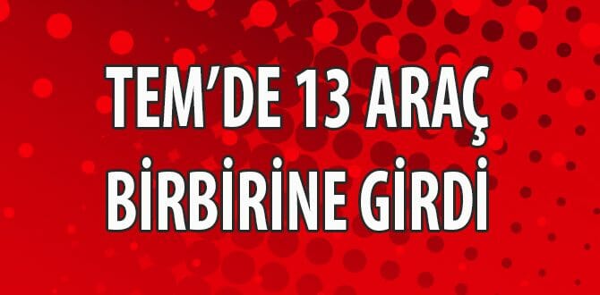 TEM'de 13 Araç Birbirine Girdi