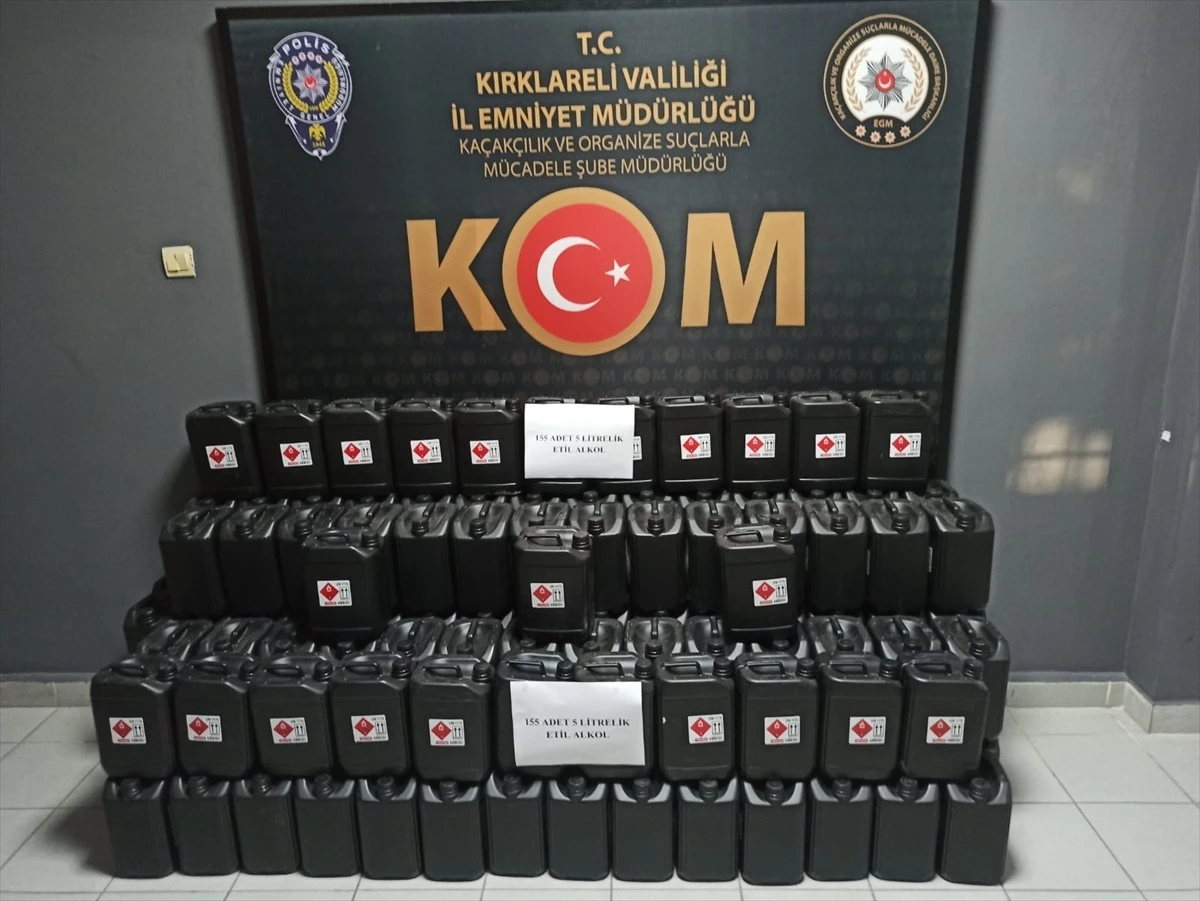 Kırklareli'nde Bir Depoda 775 Litre Etil Alkol Ele Geçirildi