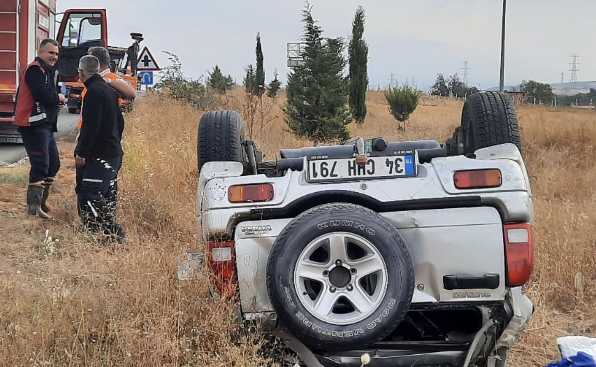 Keşan'a Gelirken Kaza Yapan Otomobilin Sürücüsü Yaralandı