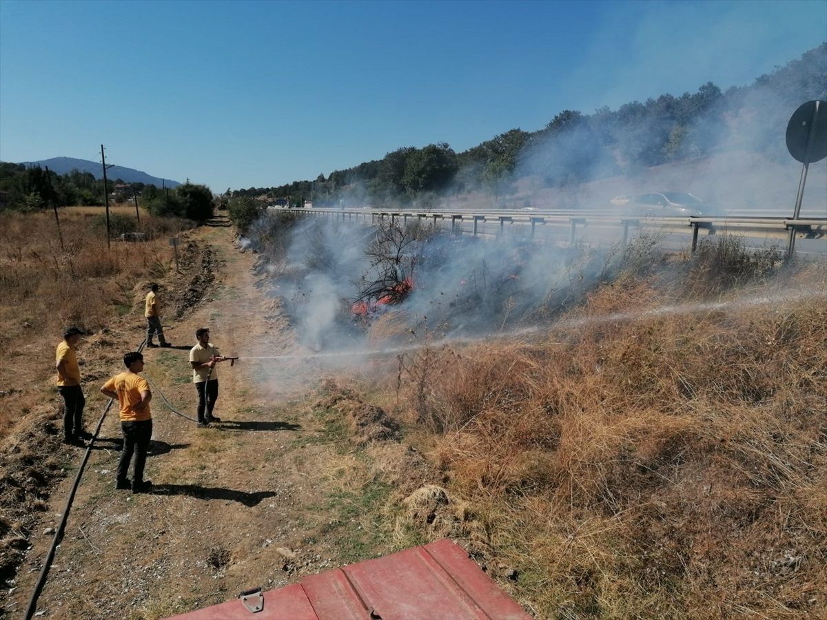 Tarlada Çıkan Yangın Korku Dolu Anlar Yaşattı