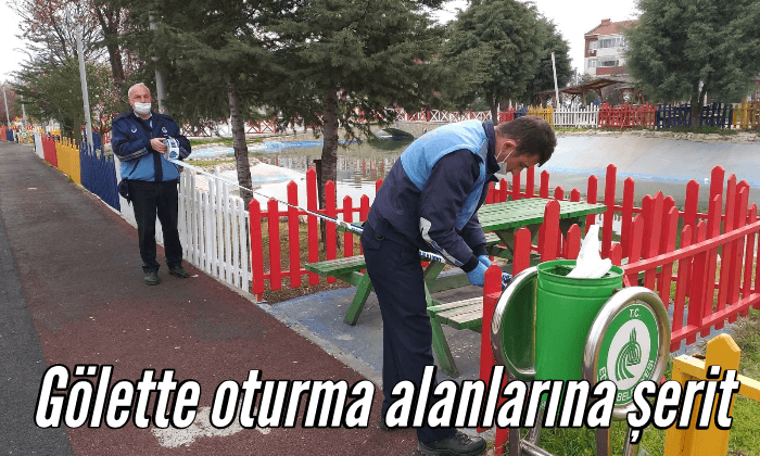 Gölette oturma alanlarına şerit