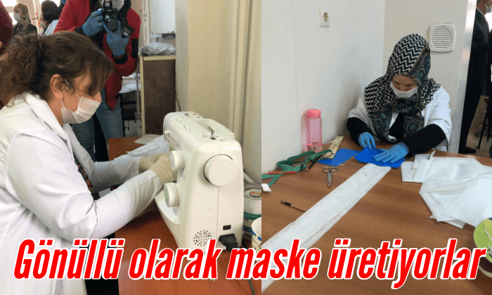 Gönüllü olarak maske üretiyorlar