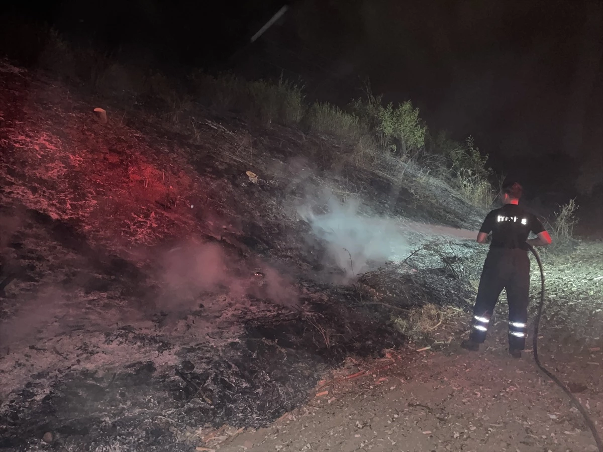 Edirne'de Tren Yolu Kenarındaki Otluk Alanda Yangın Çıktı