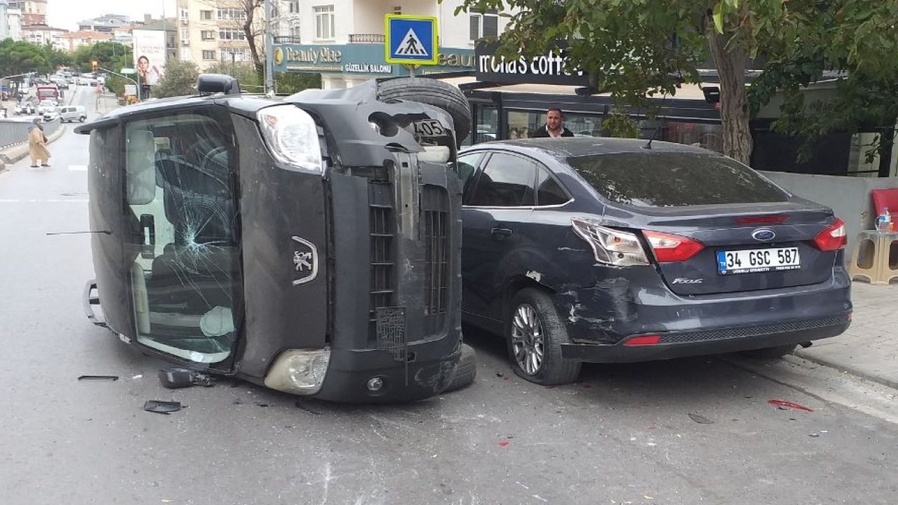 Otomobil Devrilmesi Sonucu Trafik Yoğunluğu Yaşandı