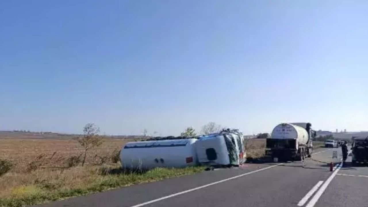 Tekirdağ'da Tanker Devrildi: Sürücüsü Öldü