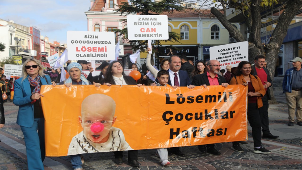 Edirne'de Lösemili Çocuklar Haftası Dolayısıyla Yüründü