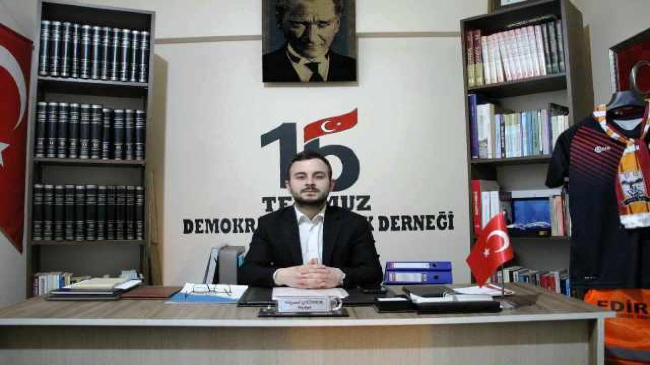 Edirne 15 Temmuz Demokratik Gençlik Derneği Başkanı Atatürk'ü Andı