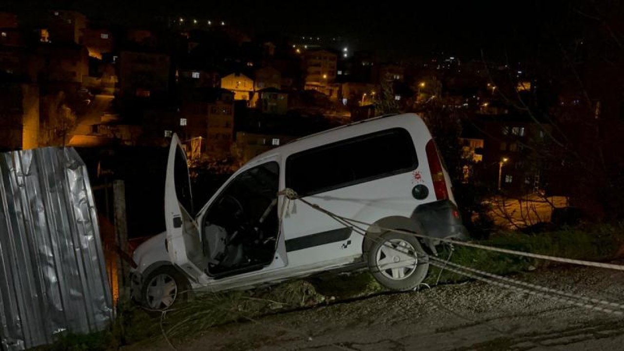 Freni Arızalanan Hafif Ticari Araç Uçuruma Düşecekti