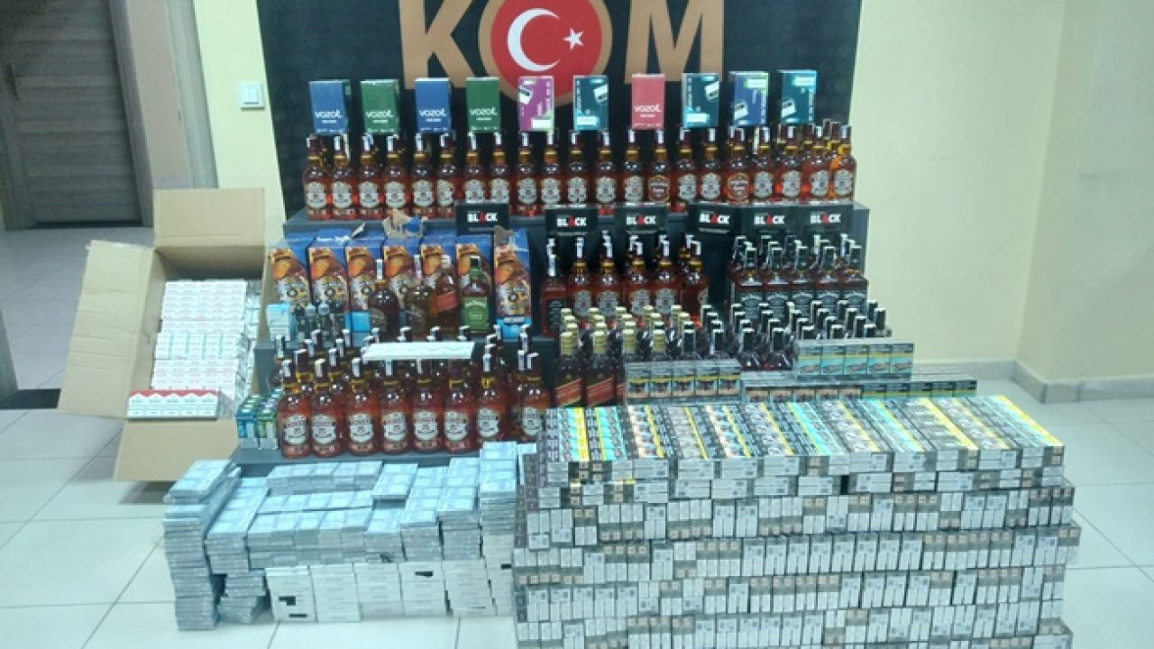 Edirne'de Fazla Miktarda Kaçak Alkol ve Sigaraya El Konuldu