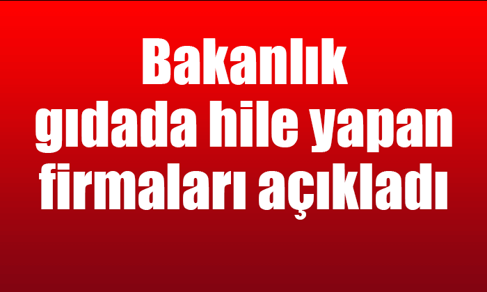 Trakya'da gıdada hile yapan firmalar