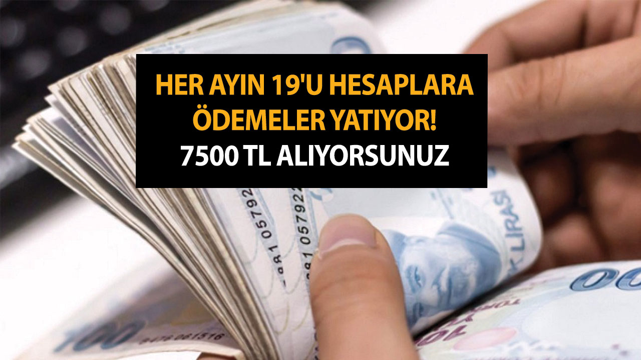 Her ayın 19'u Pazartesi günü hesaplara ödemeler yatıyor! 7500 TL alıyorsunuz