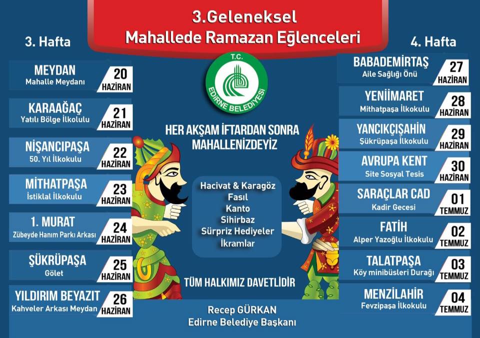 3. Geleneksel Mahallede Ramazan Eğlenceleri Programı