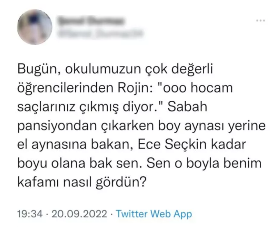 Ece Seçkin Öğretmene Tepki Gösterdi