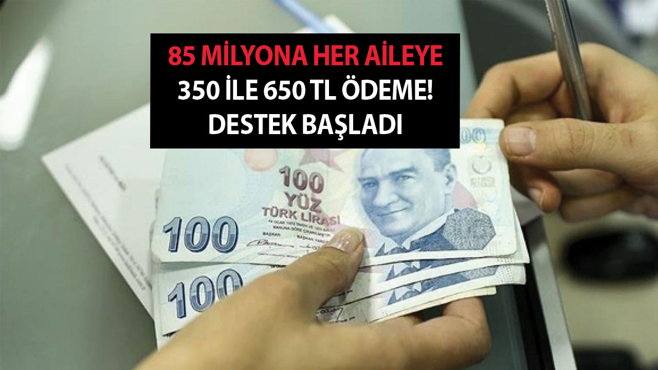 85 milyona her aileye 350 ile 650 TL ödeme desteği başladı