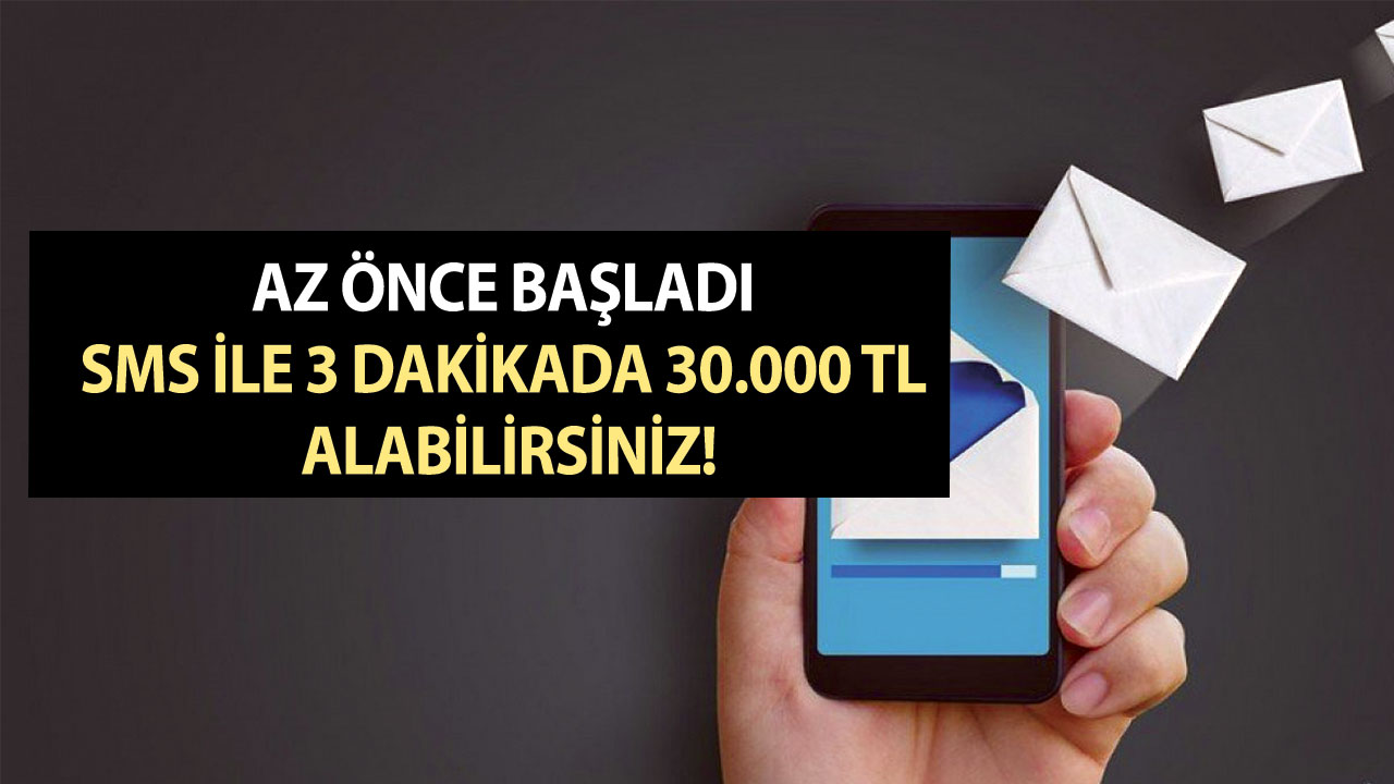 Az önce başladı ve SMS ile 3 dakikada 30.000 TL alabilirsiniz!