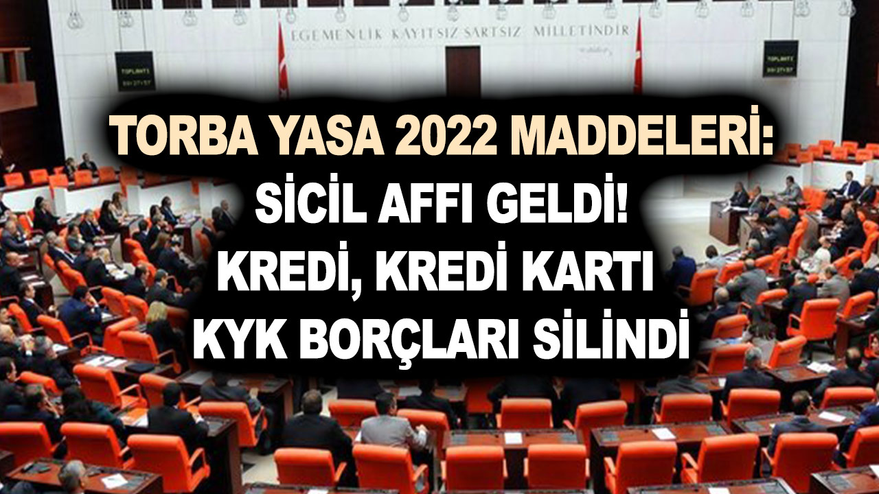 Torba yasa 2022 maddeleri: Sicil affı geldi! Kredi, kredi kartı ve KYK borçları silindi