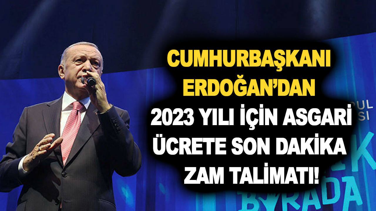 Cumhurbaşkanı Erdoğan’dan 2023 yılı için asgari ücrete son dakika zam talimatı