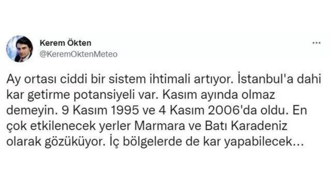 Havalar Soğuyor! İstanbul İçin Kar Yağışı Gelebilir Uyarısı