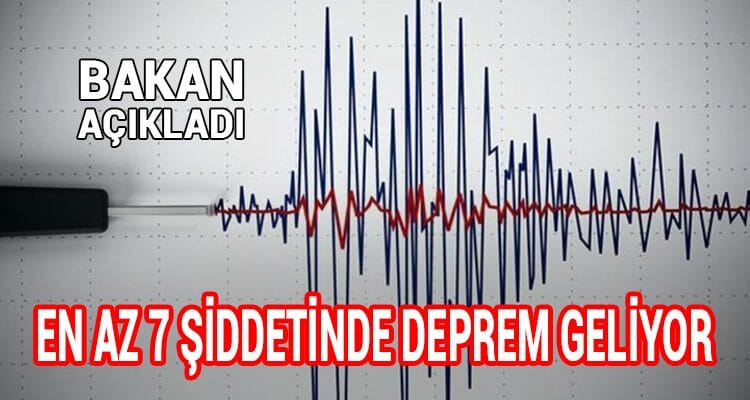 Bakan Açıkladı: En Az 7 Şiddetinde Deprem Geliyor