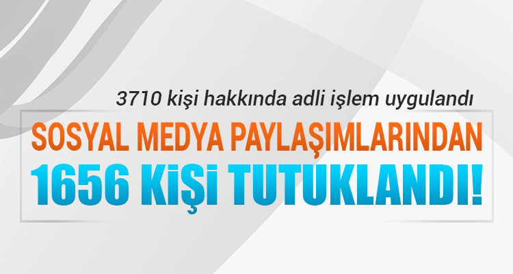 Sosyal Medya Paylaşımlarından Dolayı 1656 Kişi Tutuklandı!