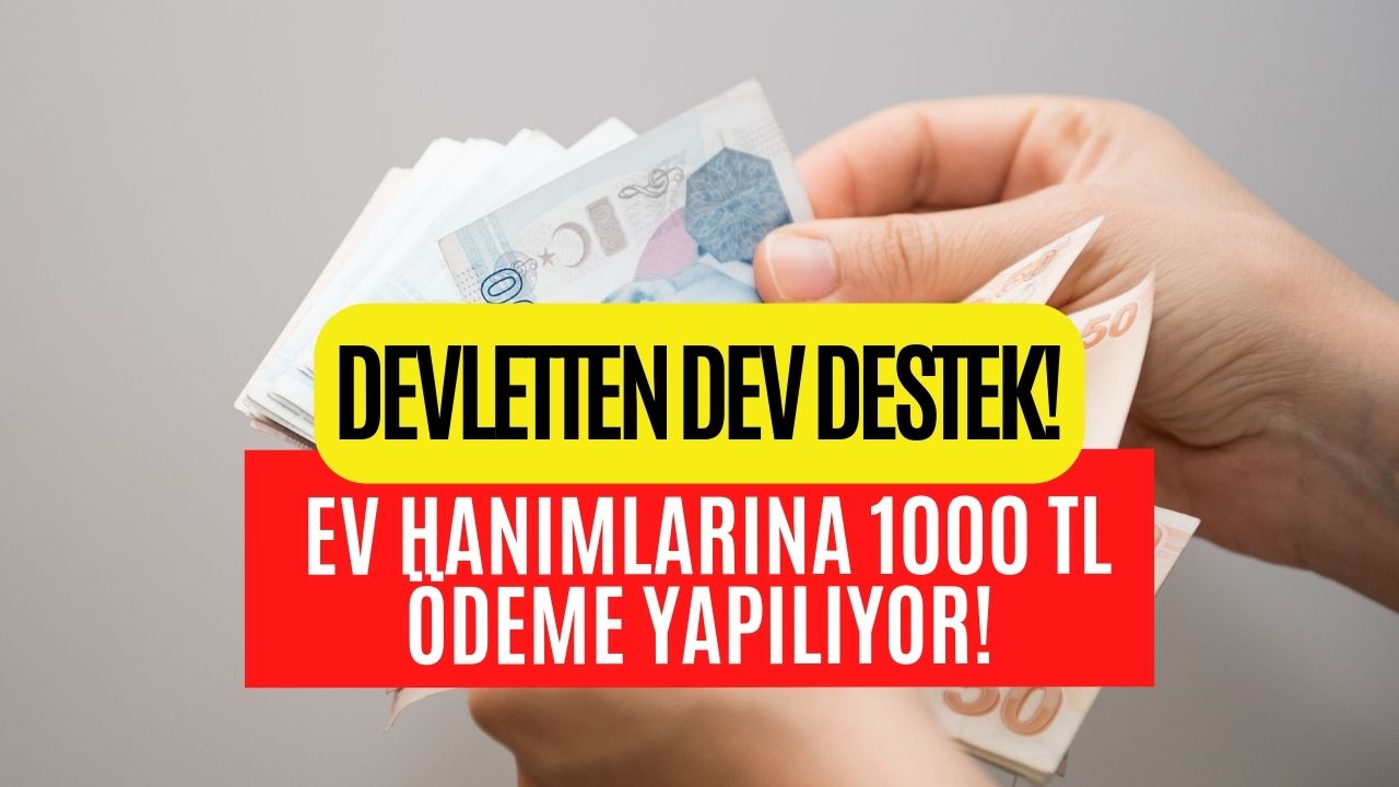 Devletten Dev Destek! Ev Hanımlarına 1000 TL Ödeme Yapılıyor!