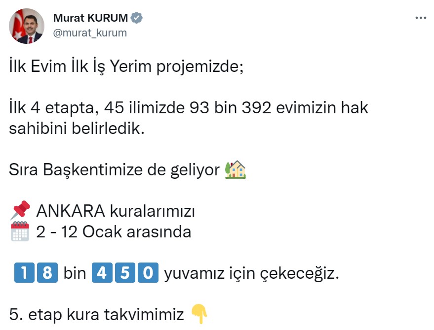 TOKİ Ankara Kura Tarihi Belli Oldu! 21 Aralık - 13 Ocak TOKİ Kurası Çekilecek İller