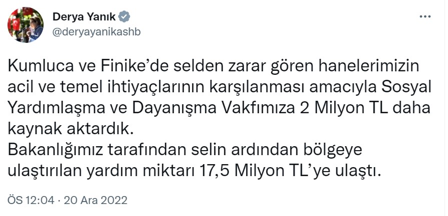 Resmi Açıklama Yapıldı! 2 Milyon TL Daha Kaynak Aktarıldı